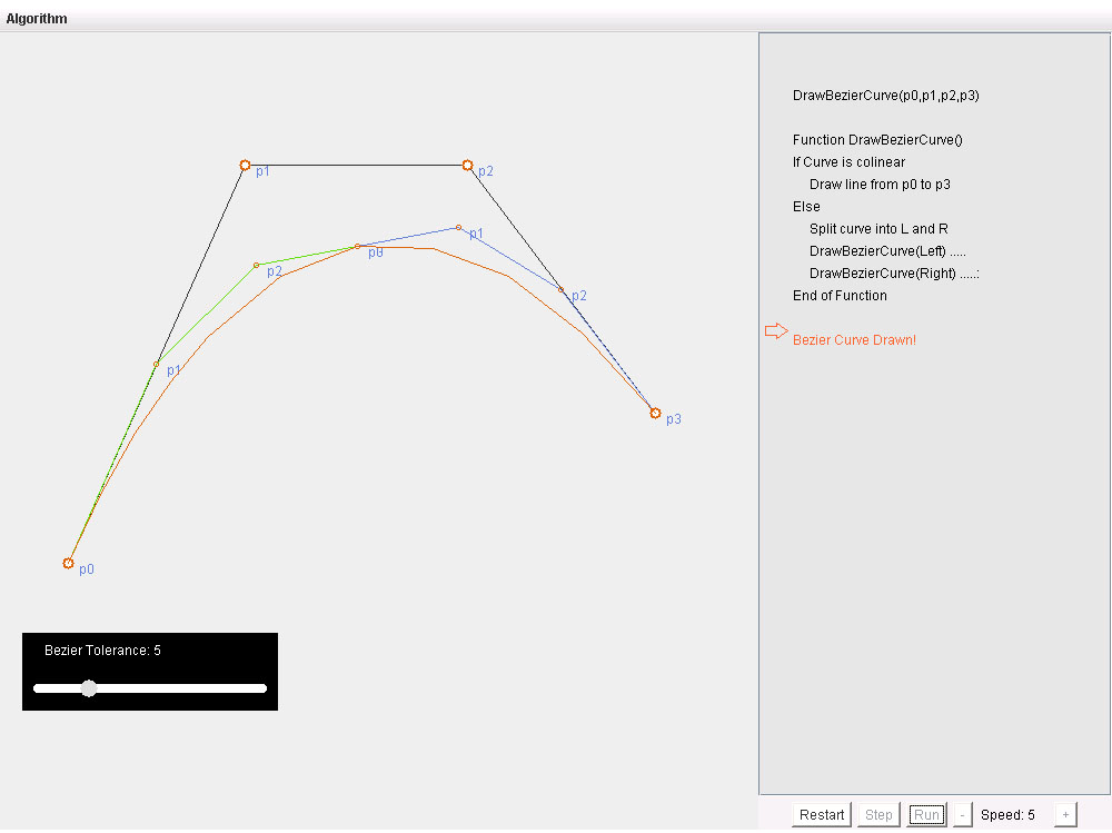 Bezier cubic drawing lesson in the original Graphics Tutor.
